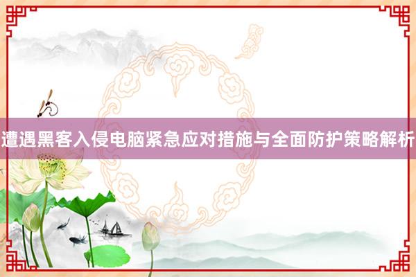 遭遇黑客入侵电脑紧急应对措施与全面防护策略解析