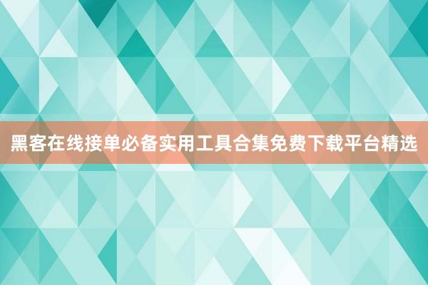 黑客在线接单必备实用工具合集免费下载平台精选